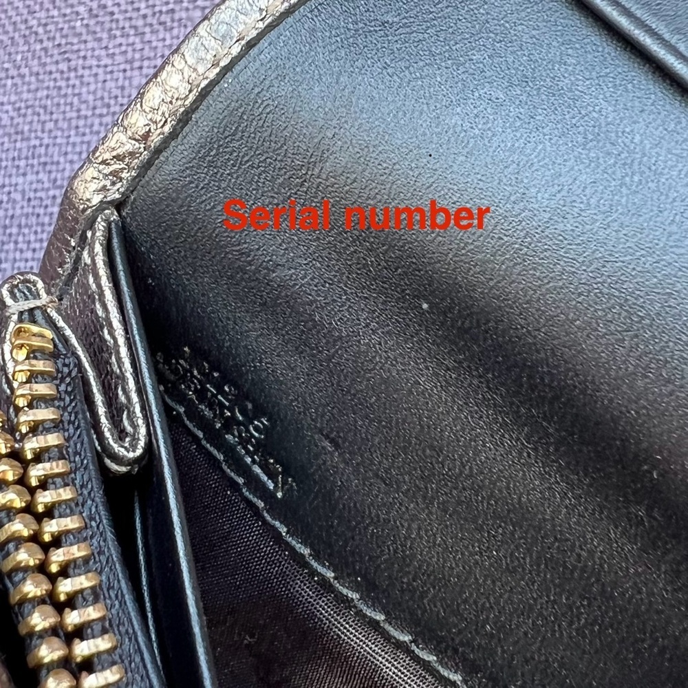 Loewe Anagram Long Wallet Gold Metallic Black Leather - Picture 10 of 12